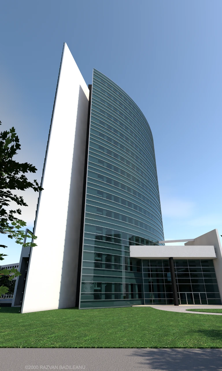 A4 Urban Hotel project - overall perspective and main hotel access area