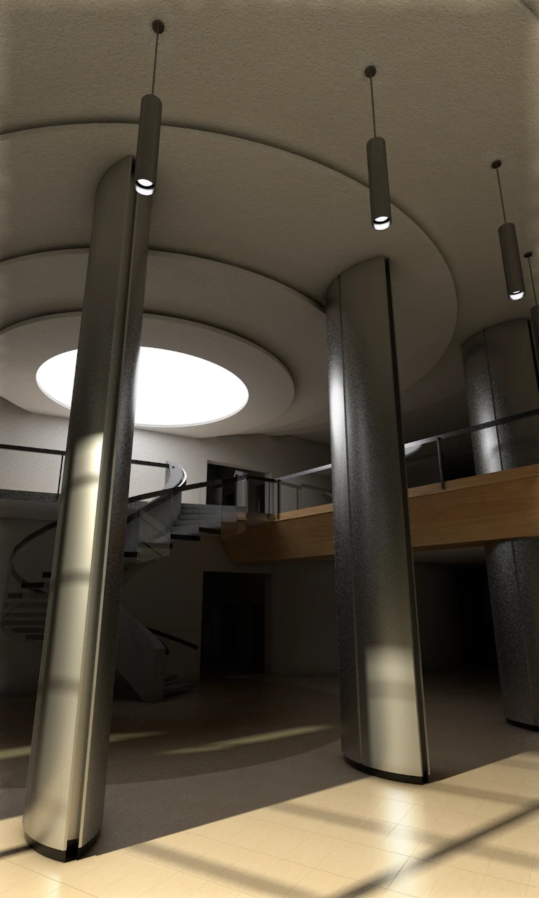 A4 Urban Hotel interior design - render of the main entrance hall and reception area