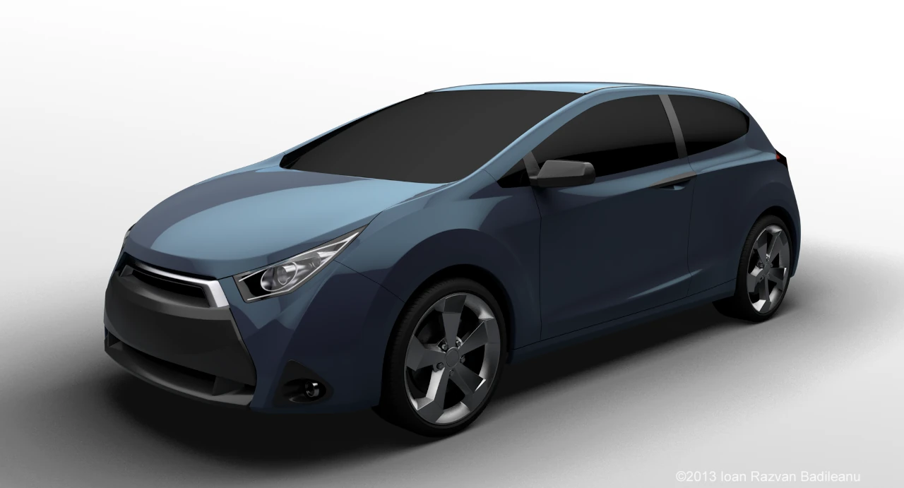 Concept hatchback compact R4 Natrix - vedere din profil lateral, caroserie cu trei usi