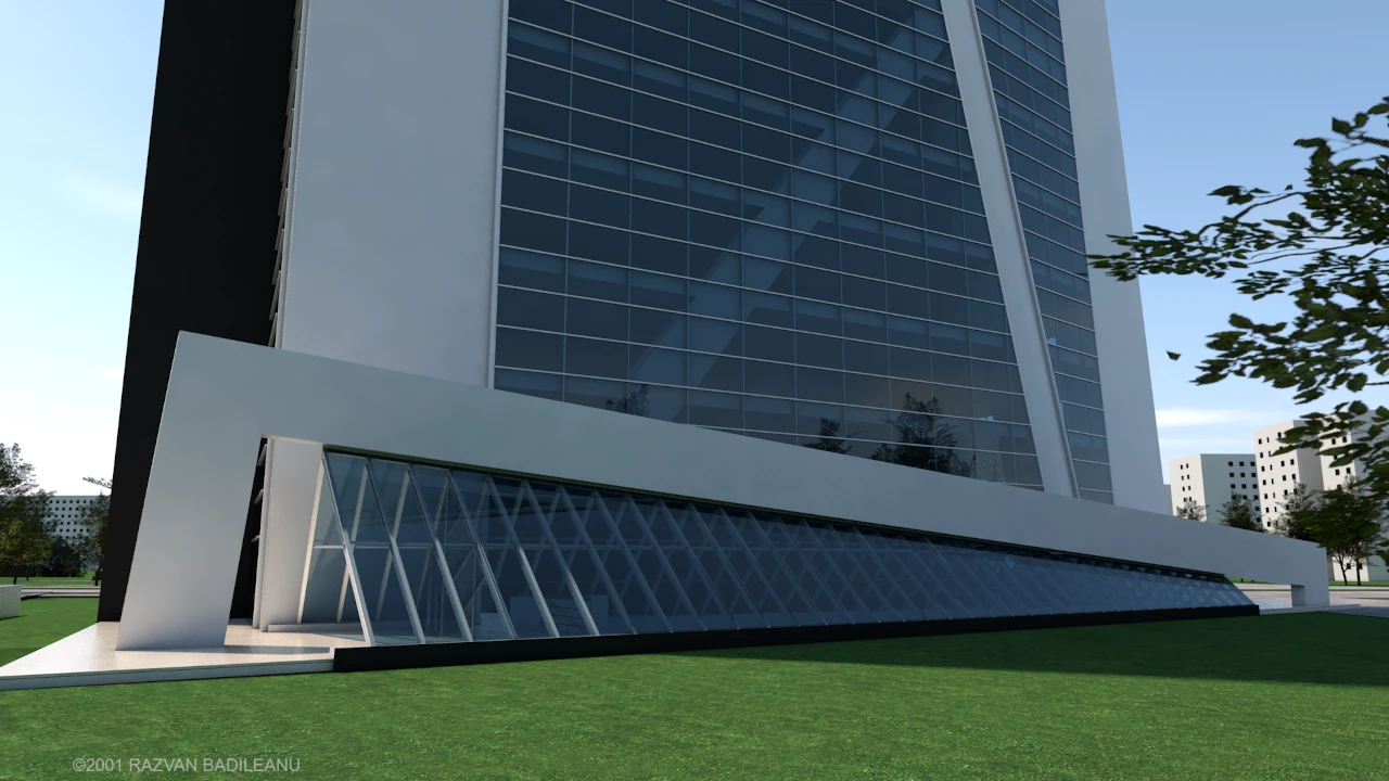 View of the restaurant's glass roof