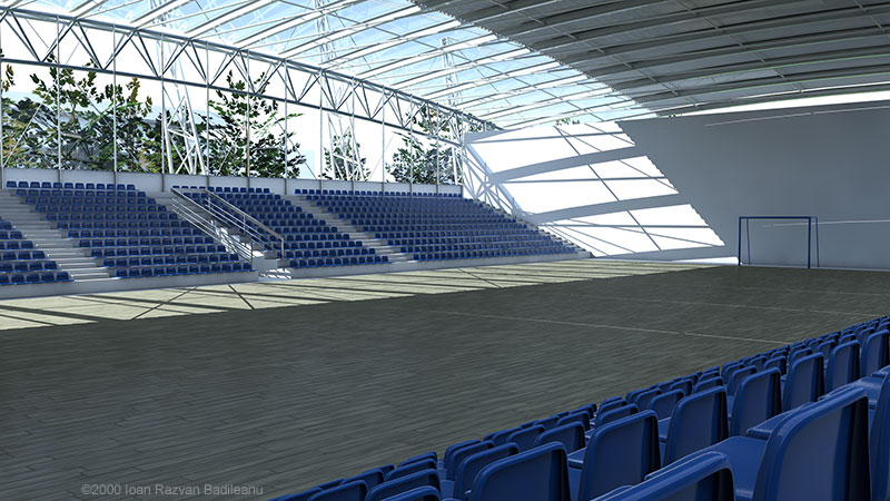 a4 sports hall with skylight inner view