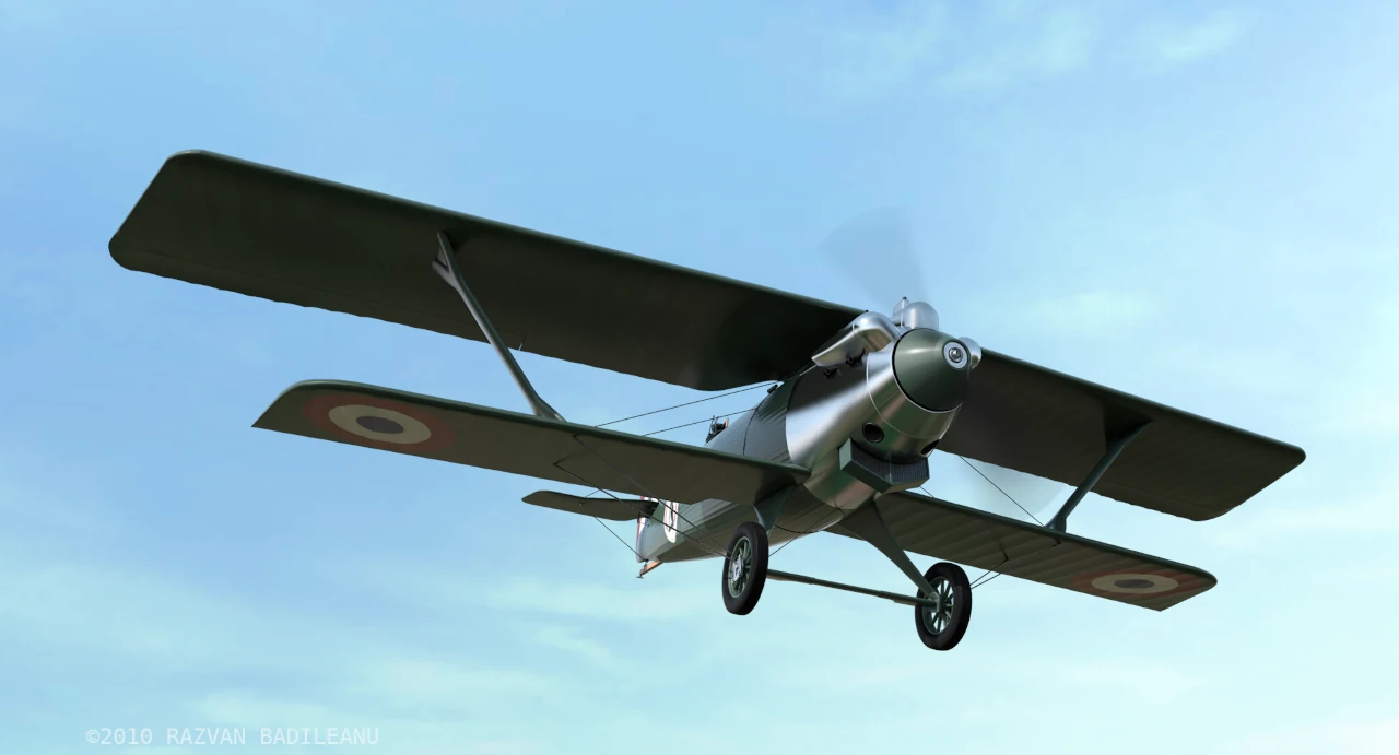 Breguet 19 in zbor, vedere de dedesubt