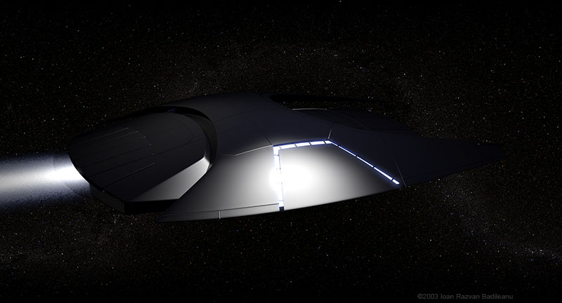 black spaceship r01 rear view