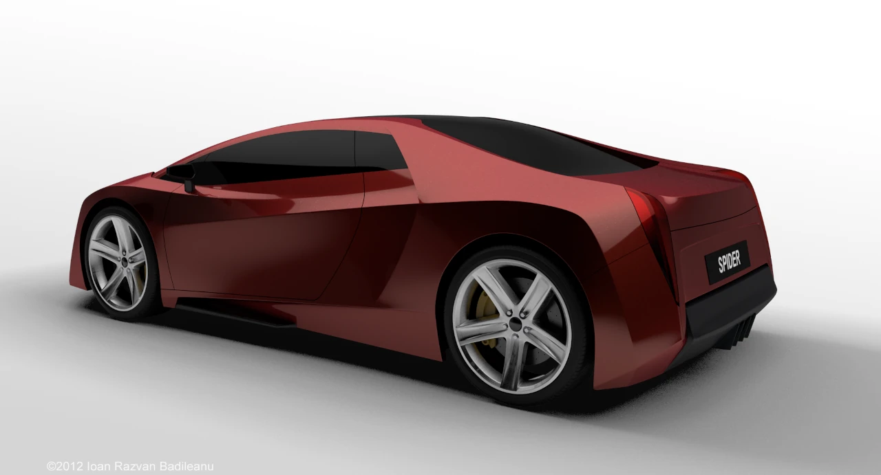 R3 Spider, rear side view with the rear grille and taillights