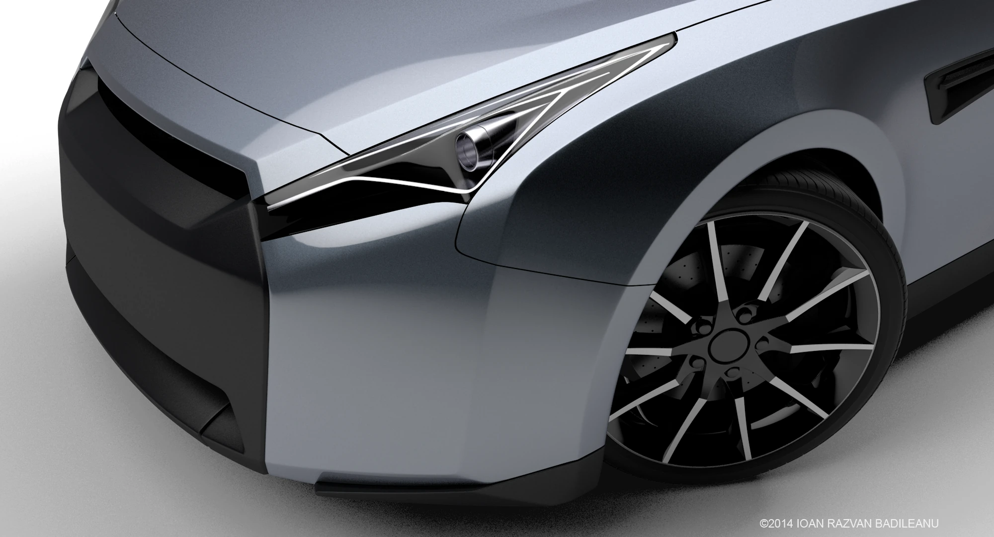 R5 Lynx, detailed view of the headlight and grille